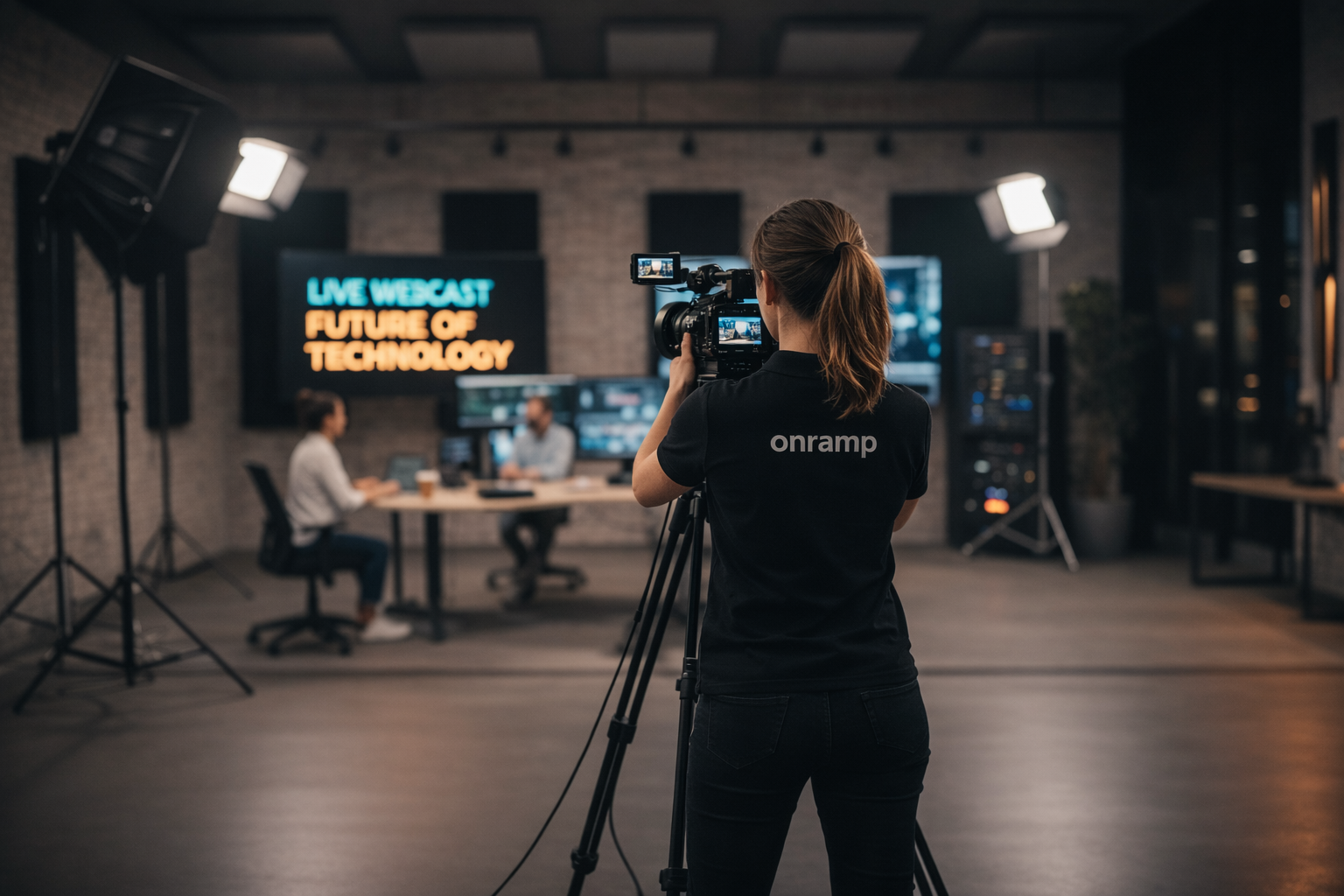 A webcast being filmed by a professional crew